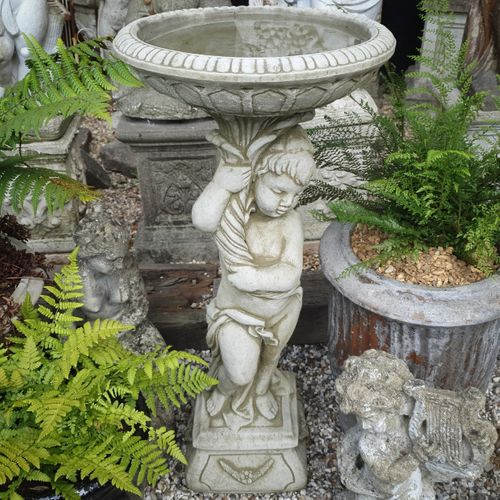 New Product - Stoneware Cornucopia Birdbath